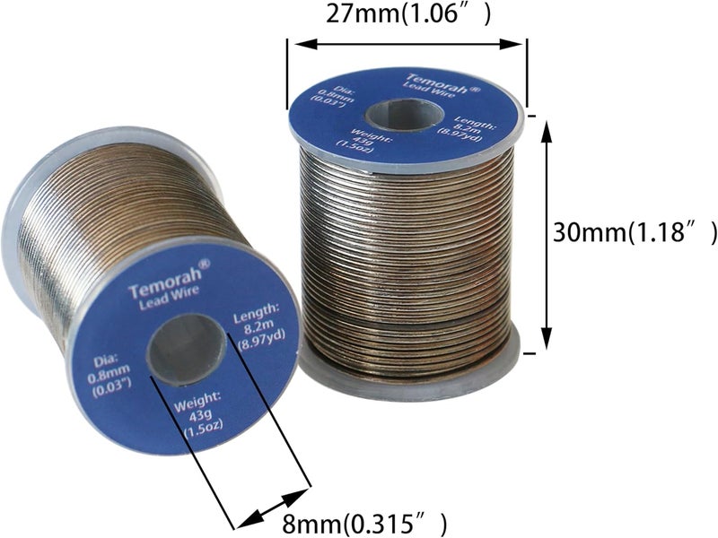 Temorah Lead Wire for Fly Tying Materials, 0.04"(1.0mm) - Image 2